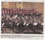 Artikel in der Bonner Rundschau vom 3. Mai 2012: Musikkorps der Bundeswehr am 17. April 2012 in der Beethovenhalle Bonn